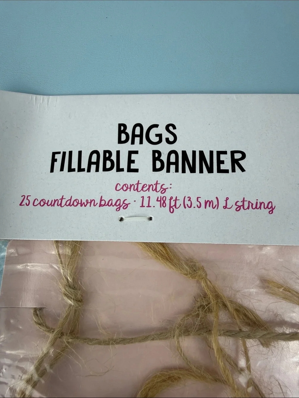 Advent Calendar Numbered Fillable Banner Bags - Red Stamped on Natural Burlap